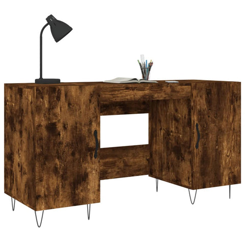 vidaXL Schreibtisch Räuchereiche 140x50x75 cm Holzwerkstoff