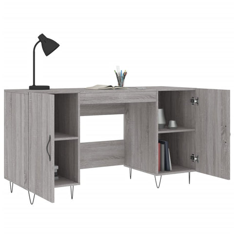 vidaXL Schreibtisch Grau Sonoma 140x50x75 cm Holzwerkstoff