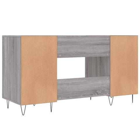 vidaXL Schreibtisch Grau Sonoma 140x50x75 cm Holzwerkstoff