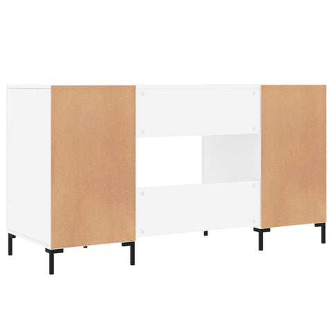 vidaXL Schreibtisch Hochglanz-Weiß 140x50x75 cm Holzwerkstoff