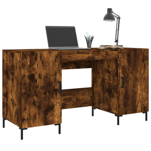 vidaXL Schreibtisch Räuchereiche 140x50x75 cm Holzwerkstoff