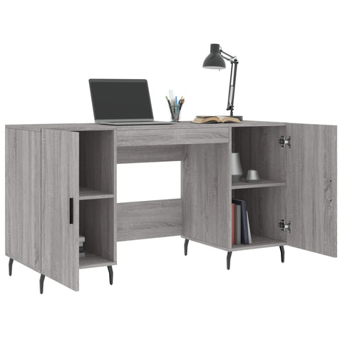 vidaXL Schreibtisch Grau Sonoma 140x50x75 cm Holzwerkstoff