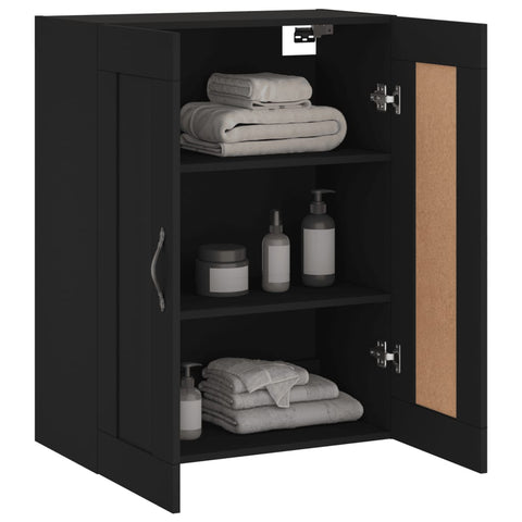 vidaXL Wandschrank Schwarz 69,5x34x90 cm Holzwerkstoff