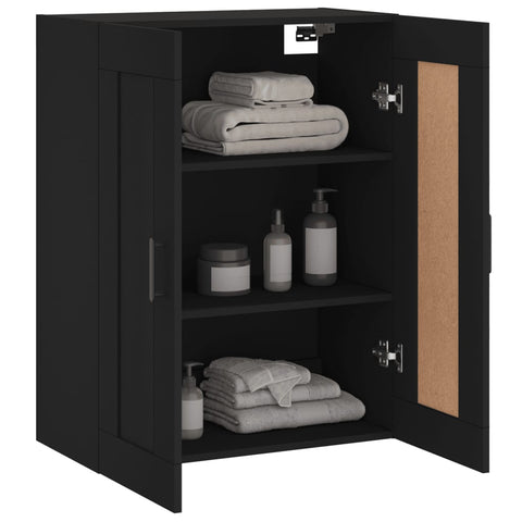 vidaXL Wandschrank Schwarz 69,5x34x90 cm Holzwerkstoff