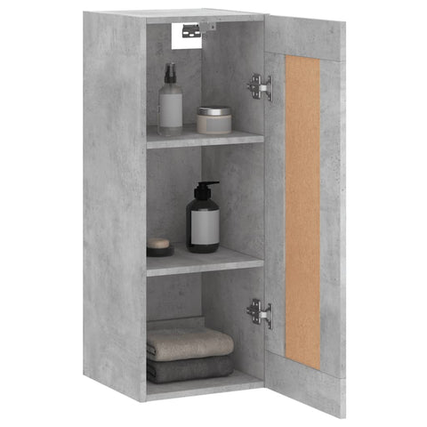 vidaXL Wandschrank Betongrau 34,5x34x90 cm Holzwerkstoff