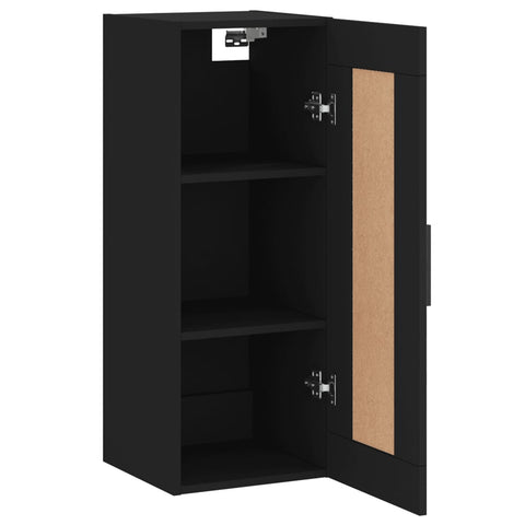 vidaXL Wandschrank Schwarz 34,5x34x90 cm Holzwerkstoff