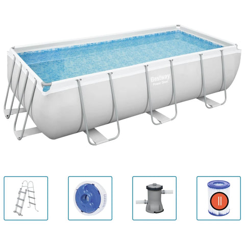 Bestway Pool-Set Power Steel Rechteckig 404x201x100 cm