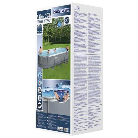 Bestway Power Steel Aufstellpool Oval 549x274x122 cm