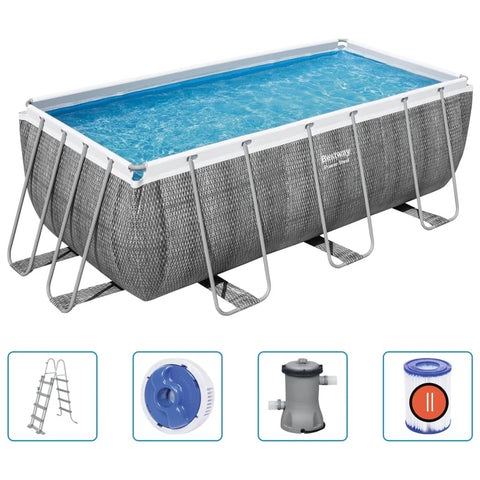 Bestway Power Steel Pool-Set Rechteckig 412x201x122 cm