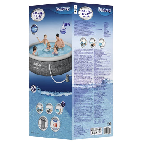 Bestway Fast Set Pool-Set mit Pumpe Aufblasbar 396x84 cm