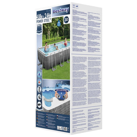 Bestway Power Steel Pool-Set Rechteckig 488×244×122 cm