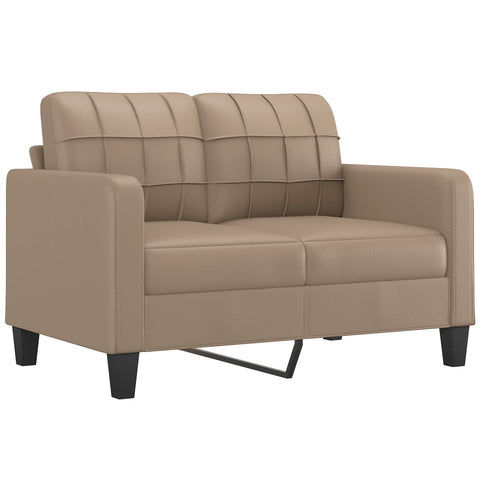 2-Sitzer-Sofa mit Zierkissen Cappuccino-Braun 120 cm Kunstleder