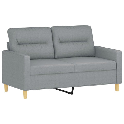 2-Sitzer-Sofa mit Zierkissen Hellgrau 120 cm Stoff