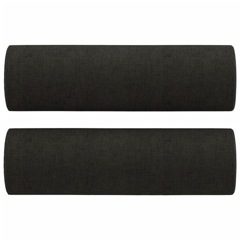 2-Sitzer-Sofa mit Zierkissen Schwarz 140 cm Stoff