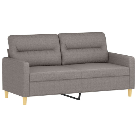 2-Sitzer-Sofa mit Zierkissen Taupe 140 cm Stoff