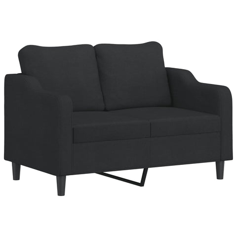 2-Sitzer-Sofa mit Zierkissen Schwarz 120 cm Stoff