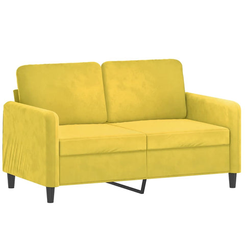 2-Sitzer-Sofa mit Zierkissen Gelb 120 cm Samt