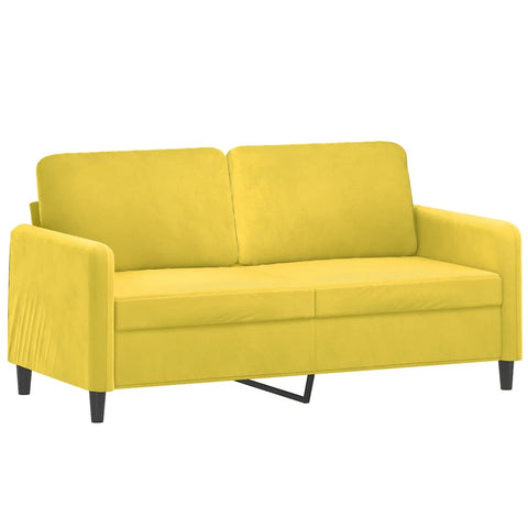 2-Sitzer-Sofa mit Zierkissen Gelb 140 cm Samt