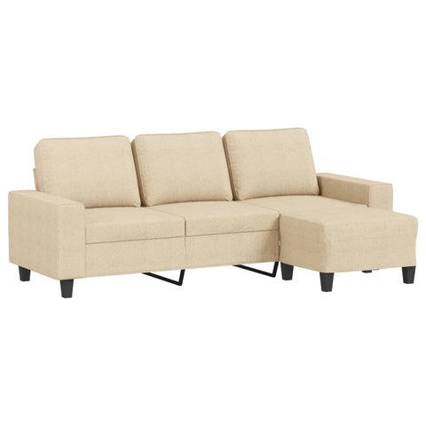 hocami - 3-Sitzer-Sofa mit Hocker Creme 180 cm Stoff - 3-sitzer-sofa-mit-hocker-creme-180-cm-stoff-5 - 