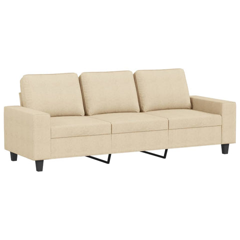 hocami - 3-Sitzer-Sofa mit Hocker Creme 180 cm Stoff - 3-sitzer-sofa-mit-hocker-creme-180-cm-stoff-5 - 