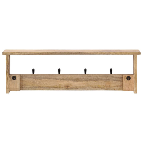 Wandgarderobe mit 4 Haken Massivholz Mango