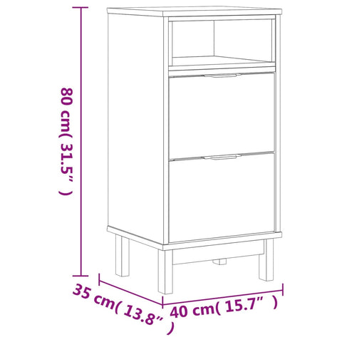 vidaXL Nachttisch FLAM 40x35x80 cm Massivholz Kiefer