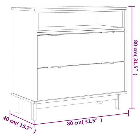 vidaXL Schubladenschrank FLAM 80x40x80 cm Massivholz Kiefer