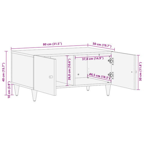 vidaXL Couchtisch 80x50x40 cm Massivholz Mango