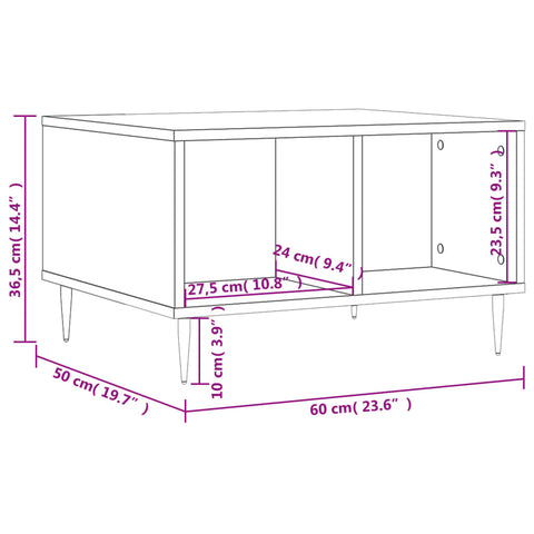 vidaXL Couchtisch Weiß 60x50x36,5 cm Holzwerkstoff