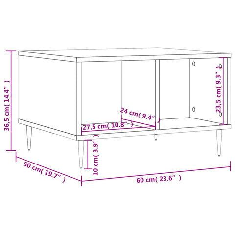 vidaXL Couchtisch Schwarz 60x50x36,5 cm Holzwerkstoff