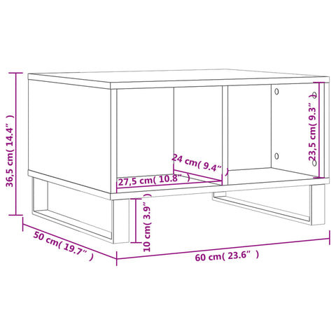 vidaXL Couchtisch Weiß 60x50x36,5 cm Holzwerkstoff