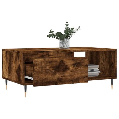 vidaXL Couchtisch Räuchereiche 90x50x36,5 cm Holzwerkstoff