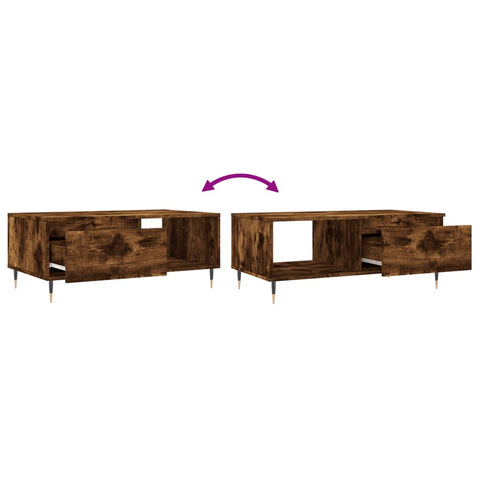 vidaXL Couchtisch Räuchereiche 90x50x36,5 cm Holzwerkstoff