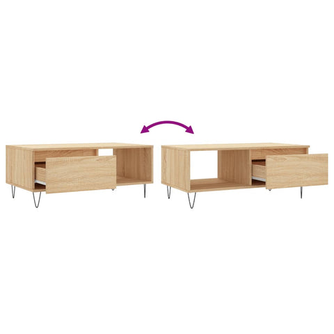 vidaXL Couchtisch Sonoma-Eiche 90x50x36,5 cm Holzwerkstoff