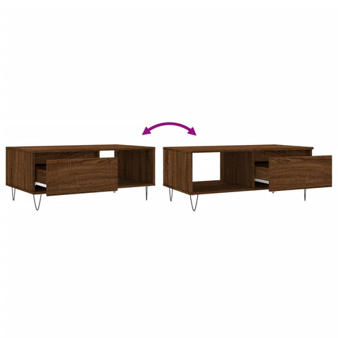 vidaXL Couchtisch Braun Eichen-Optik 90x50x36,5 cm Holzwerkstoff