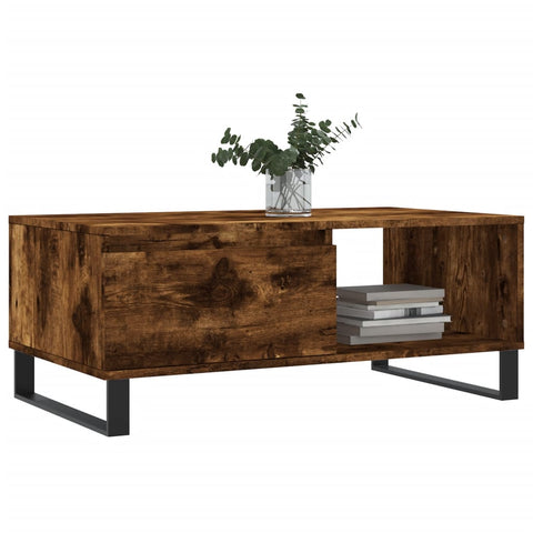 vidaXL Couchtisch Räuchereiche 90x50x36,5 cm Holzwerkstoff