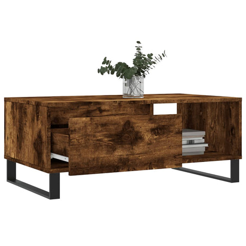 vidaXL Couchtisch Räuchereiche 90x50x36,5 cm Holzwerkstoff