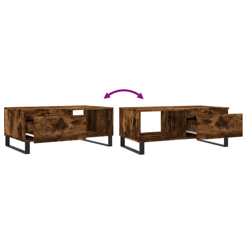 vidaXL Couchtisch Räuchereiche 90x50x36,5 cm Holzwerkstoff