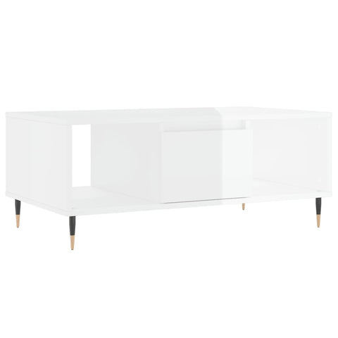 vidaXL Couchtisch Hochglanz-Weiß 90x50x36,5 cm Holzwerkstoff