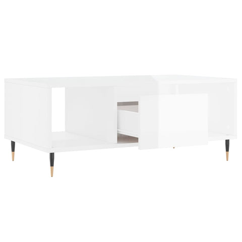 vidaXL Couchtisch Hochglanz-Weiß 90x50x36,5 cm Holzwerkstoff