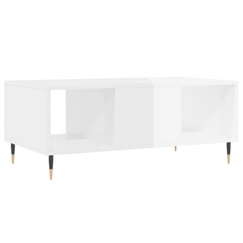 vidaXL Couchtisch Hochglanz-Weiß 90x50x36,5 cm Holzwerkstoff