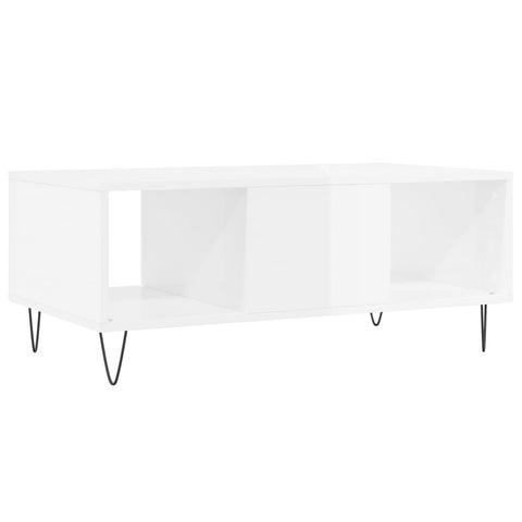 vidaXL Couchtisch Hochglanz-Weiß 90x50x36,5 cm Holzwerkstoff