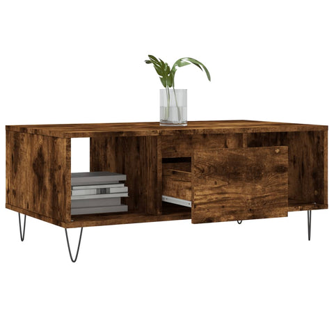 vidaXL Couchtisch Räuchereiche 90x50x36,5 cm Holzwerkstoff