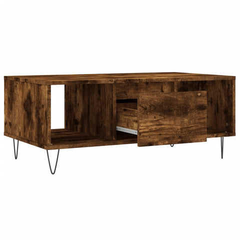 vidaXL Couchtisch Räuchereiche 90x50x36,5 cm Holzwerkstoff