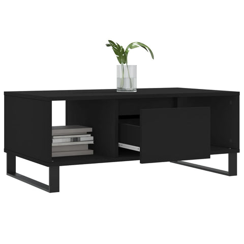 vidaXL Couchtisch Schwarz 90x50x36,5 cm Holzwerkstoff