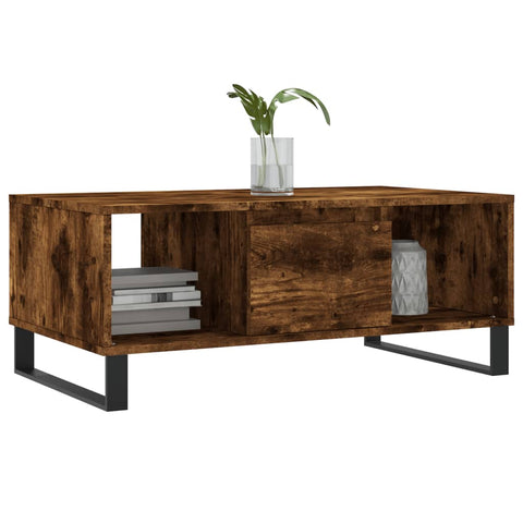 vidaXL Couchtisch Räuchereiche 90x50x36,5 cm Holzwerkstoff