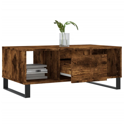 vidaXL Couchtisch Räuchereiche 90x50x36,5 cm Holzwerkstoff