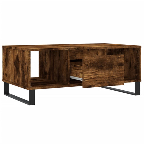 vidaXL Couchtisch Räuchereiche 90x50x36,5 cm Holzwerkstoff