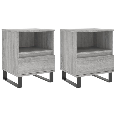 vidaXL Nachttische 2 Stk. Grau Sonoma 40x35x50 cm Holzwerkstoff