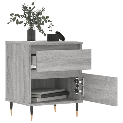 vidaXL Nachttische 2 Stk. Grau Sonoma 40x35x50 cm Holzwerkstoff